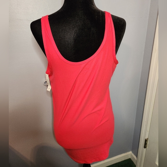No Boundaries Size XL(15-17) Super Soft Fitted Hot Pink Scoop Tank Melon Delight - Picture 6 of 7